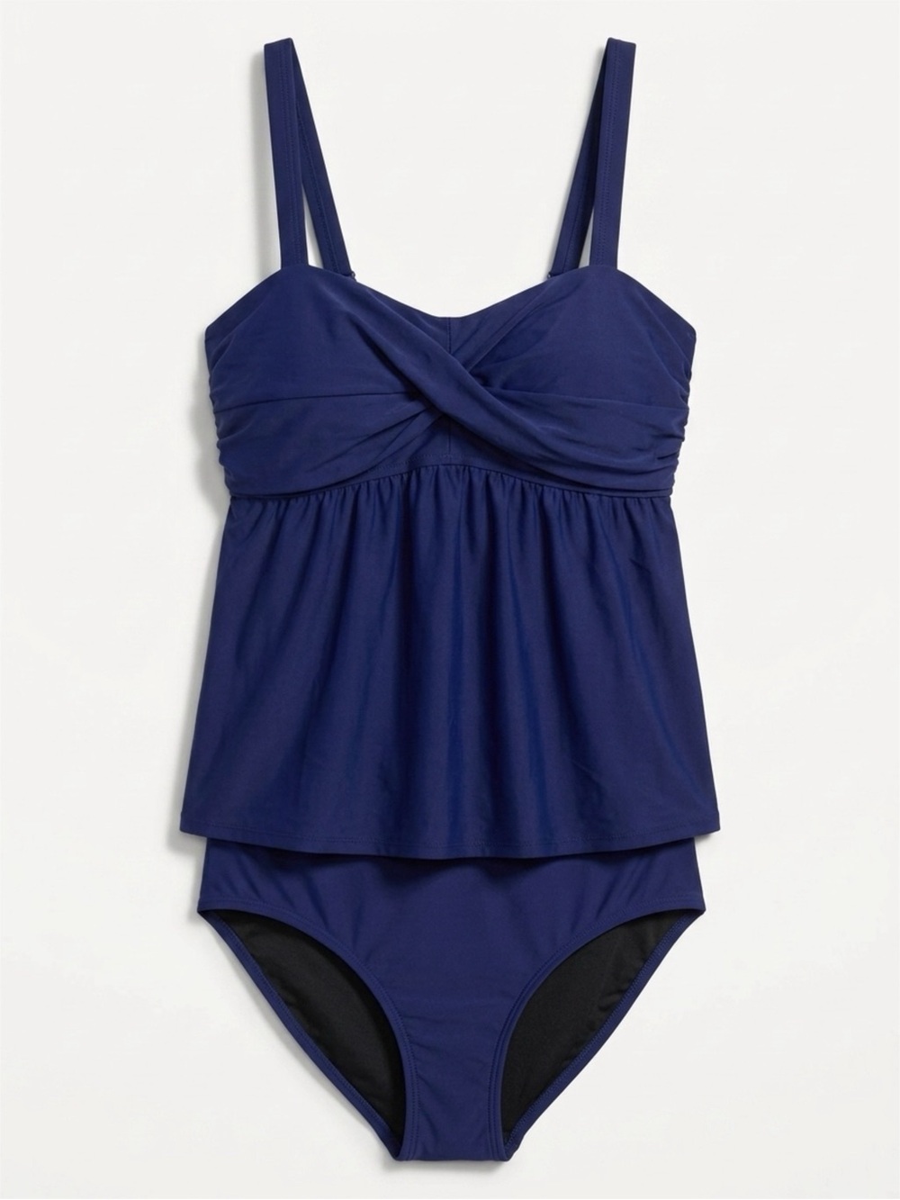 Amazon Women's Navy Twist-Front Tankini Swim Set